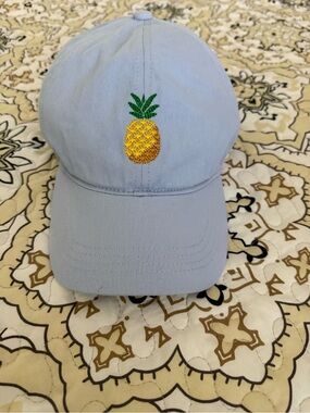Pineapple Baseball Hat Women’s/Unisex Cap David and Young Blue NWOT Adjustable